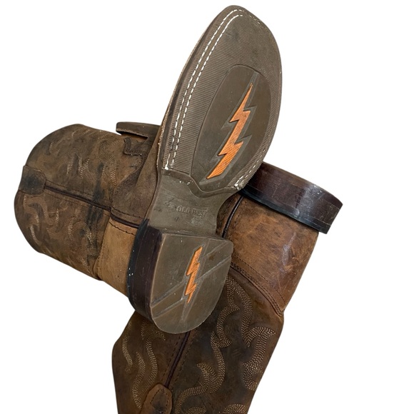 Old West Kids Square Toe Western Boot Size 13.5D boxFJ - Picture 6 of 8